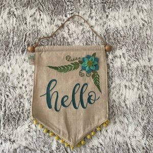 Hello wall hanging